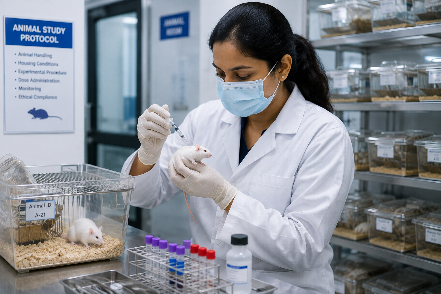 Animal study protocol support image in a laboratory setting
